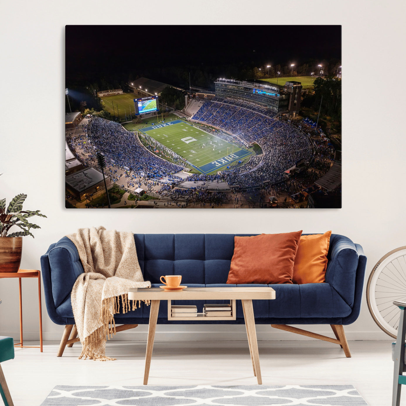 -Duke University Blue Devils Football Print Canvas - Durham Wallace Wade Stadium Wall Art Canvas