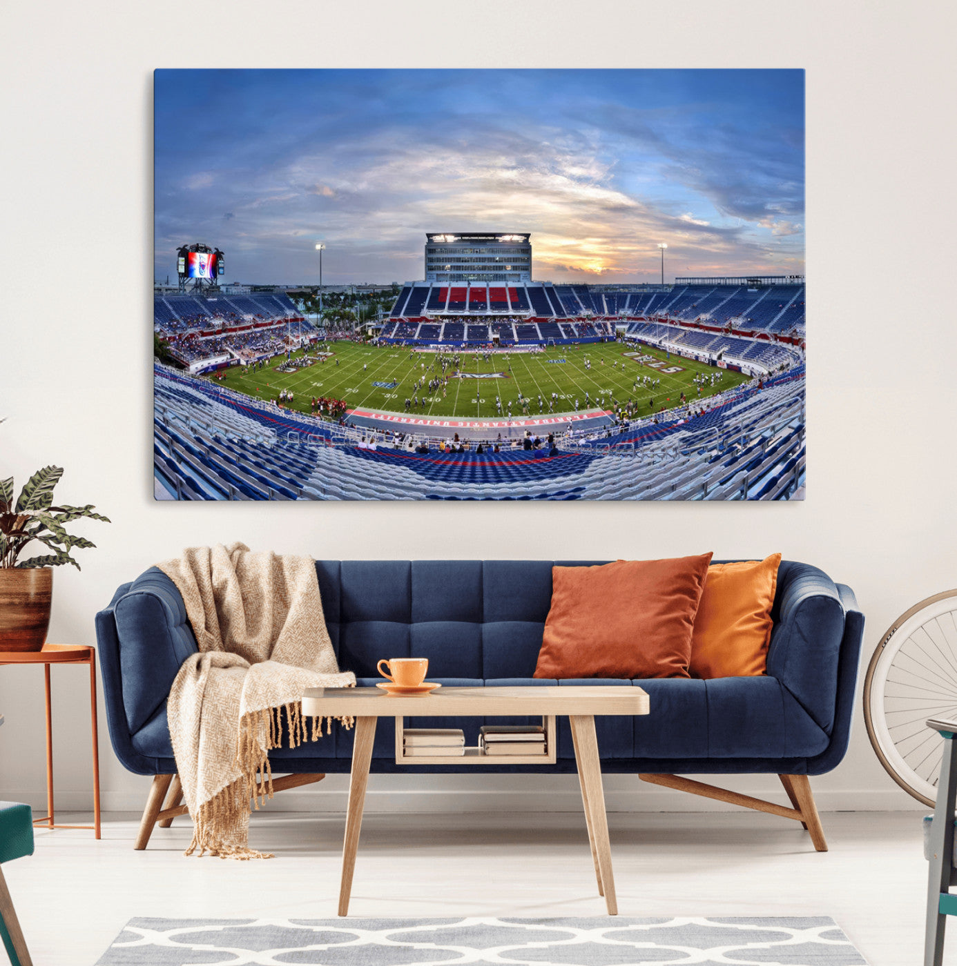 69559-MGV-CV-36X24-Florida Atlantic University Owls Football Team Print - Boca Raton FAU Stadium Wall Art Canvas Print