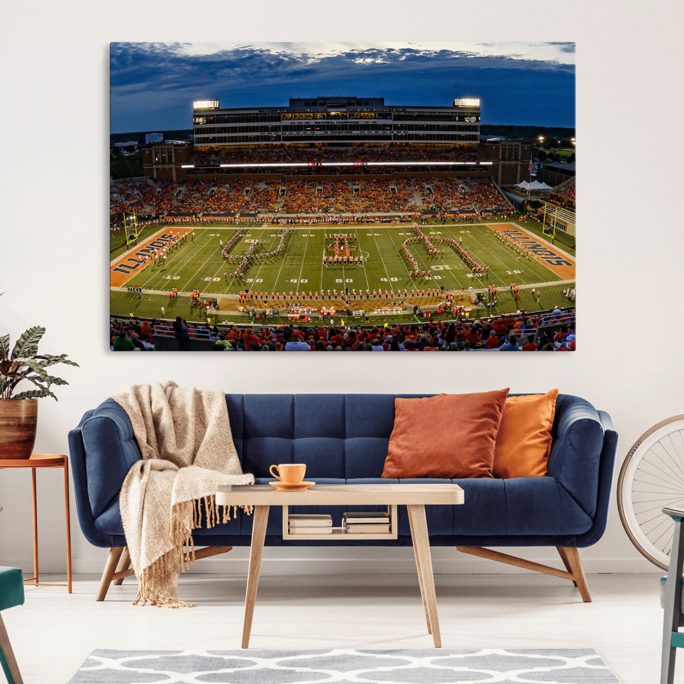 -University of Illinois Fighting Illini Football Team Print - Champaign Illinois Memorial Stadium