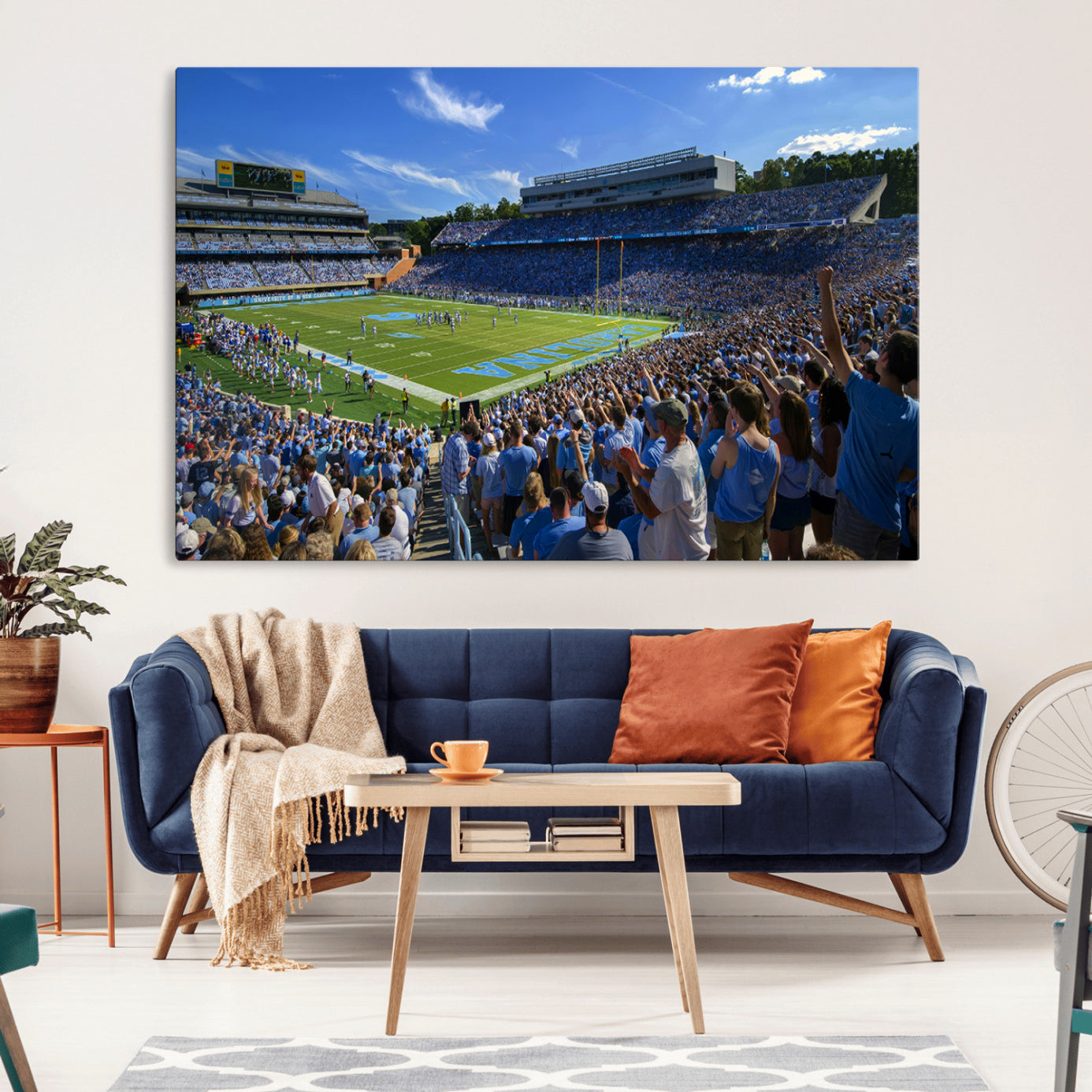 -University of North Carolina Tar Heels Team Canvas Print - Chapel Hill Kenan Memorial Stadium Wall