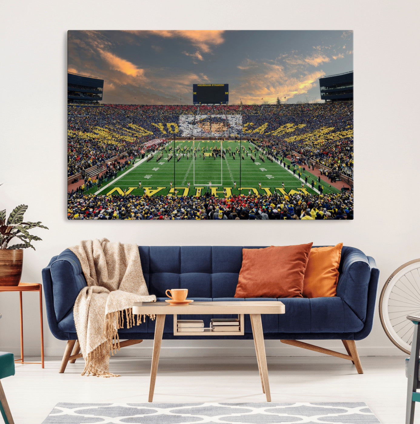 81843-MGV-CV-36X24-University of Michigan Wolverines Print Canvas, Football Team Print - Ann Arbor Michigan Stadium
