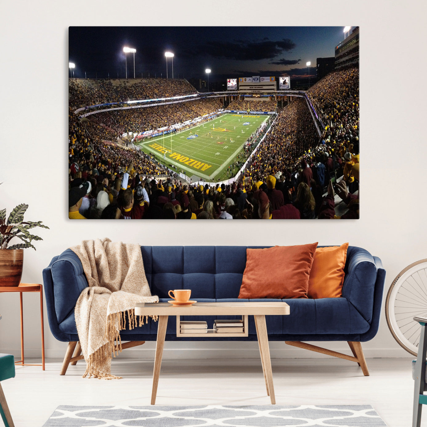 -ASU Sun Devils Football Team Print Canvas - Phoenix Mountain America Stadium Wall Art Canvas Print