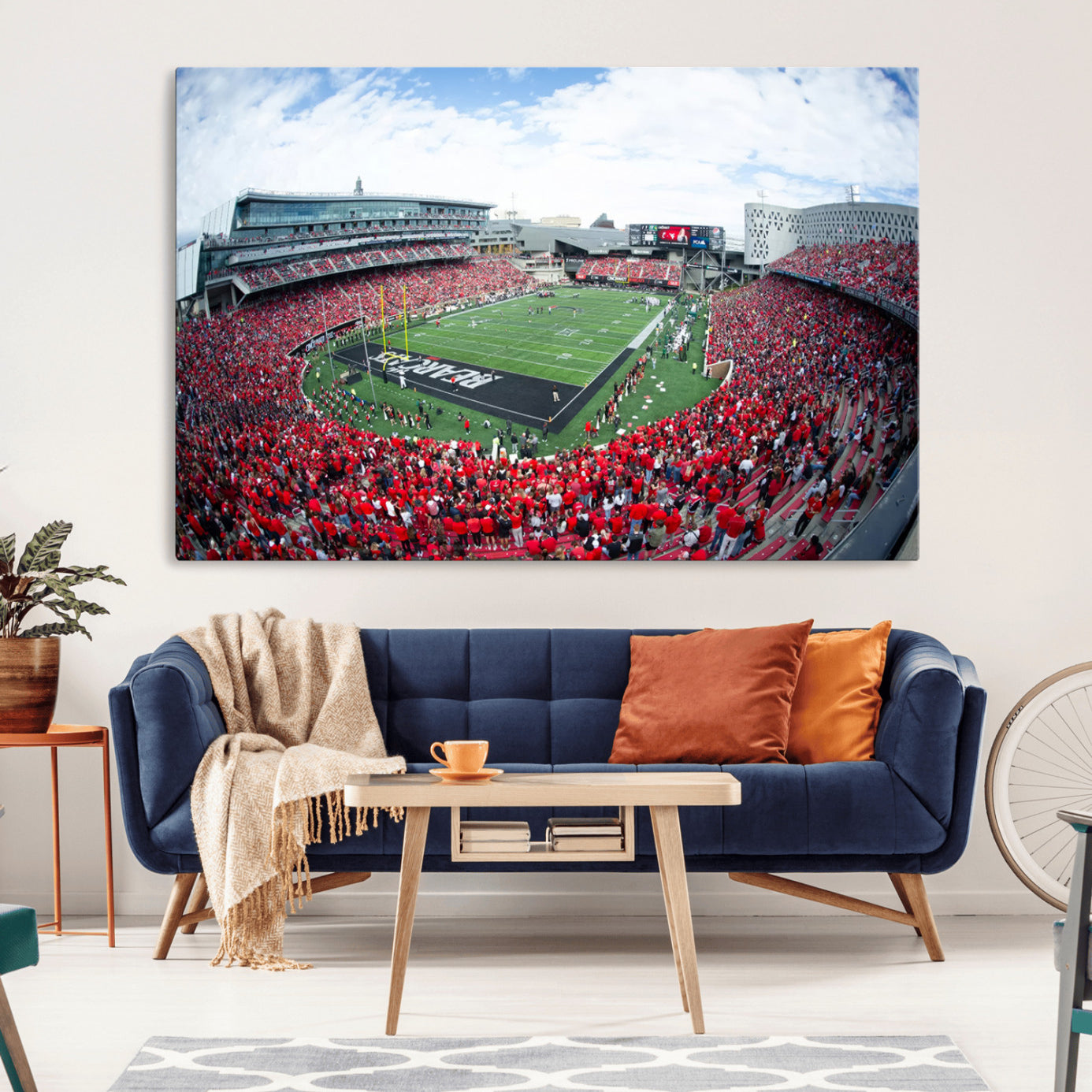 -Cincinnati Bearcats Football Team Print - Nippert Stadium Wall Art Canvas Print