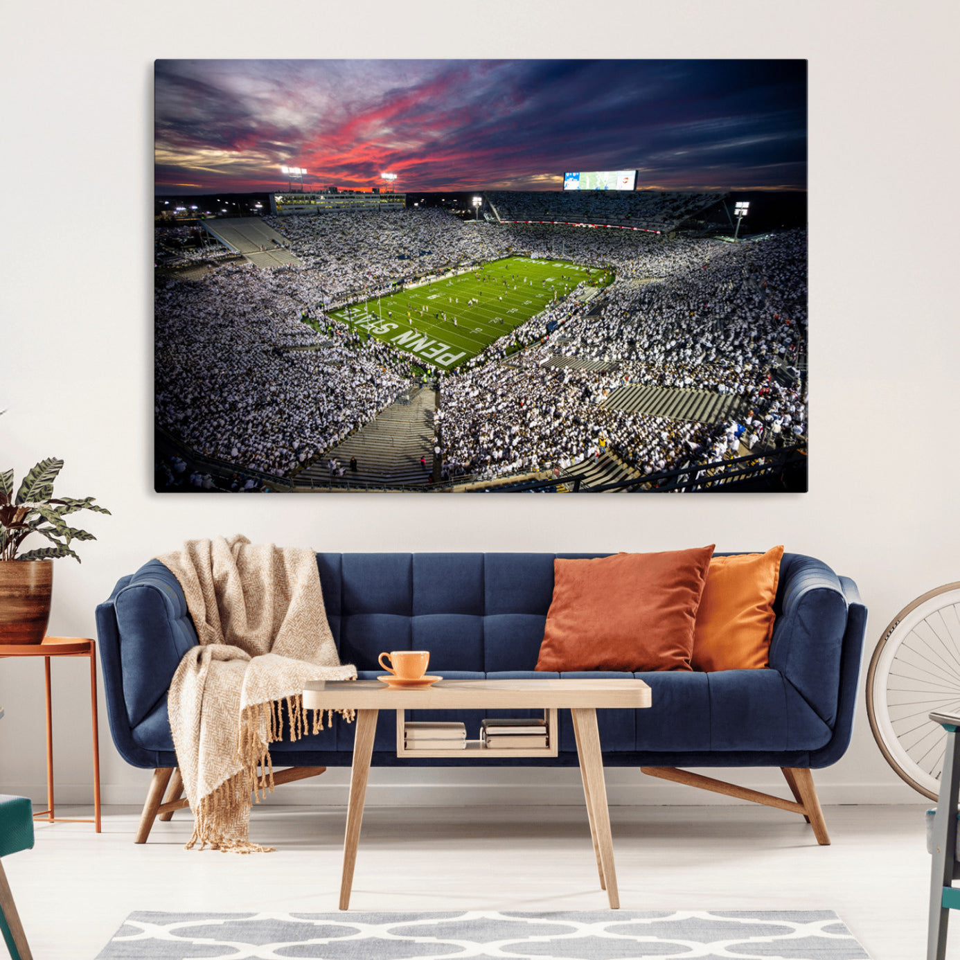 -Penn State Nittany Lions Football Team Print - University Park Beaver Stadium Art Canvas Print