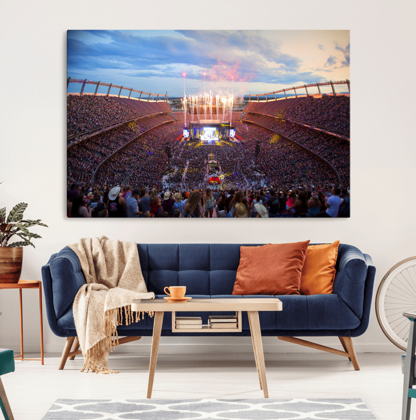 24689-MGV-CV-36X24-Denver Broncos Football Team Print Canvas- Empower Field at Mile High Stadium Wall Art Canvas Print