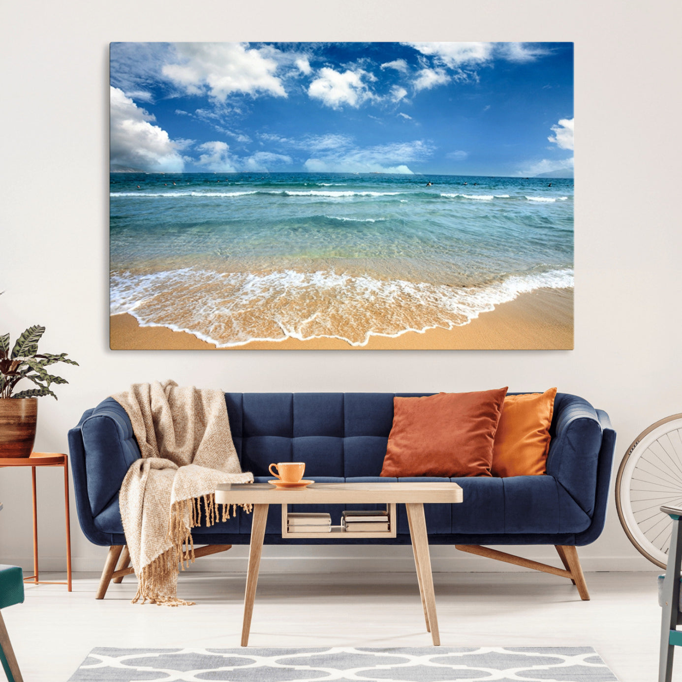 -Sea View From the Beach Canvas Print