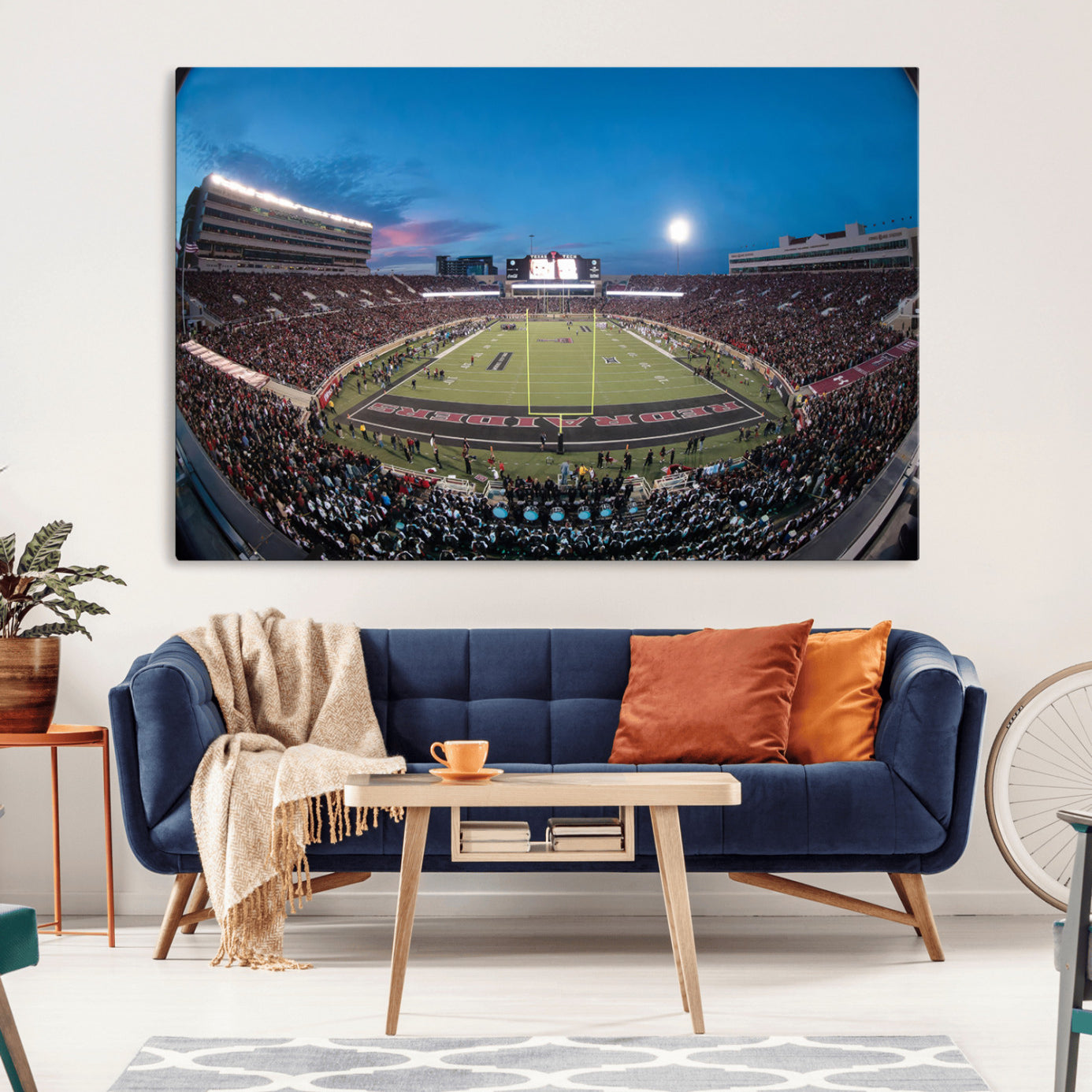 -Texas Tech Red Raiders Canvas, Framed Football Team Print - Lubbock Jones AT&T Stadium Wall Art
