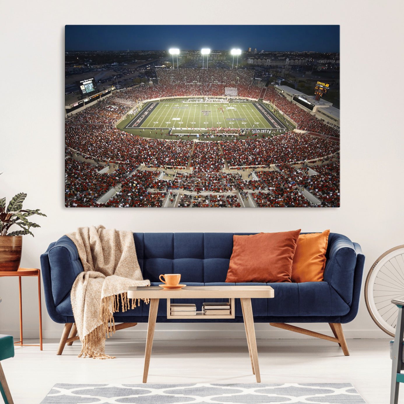 -Texas Tech Red Raiders Football Team Print - Lubbock Jones AT&T Stadium Wall Art Canvas Print