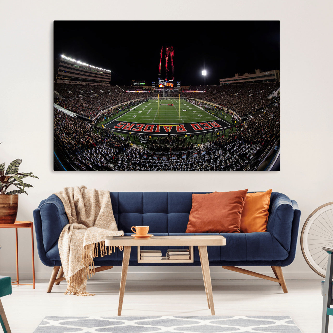 -Framed Texas Tech Red Raiders Stadium Canvas, Texas Tech Red Raiders Football Team Print - Lubbock