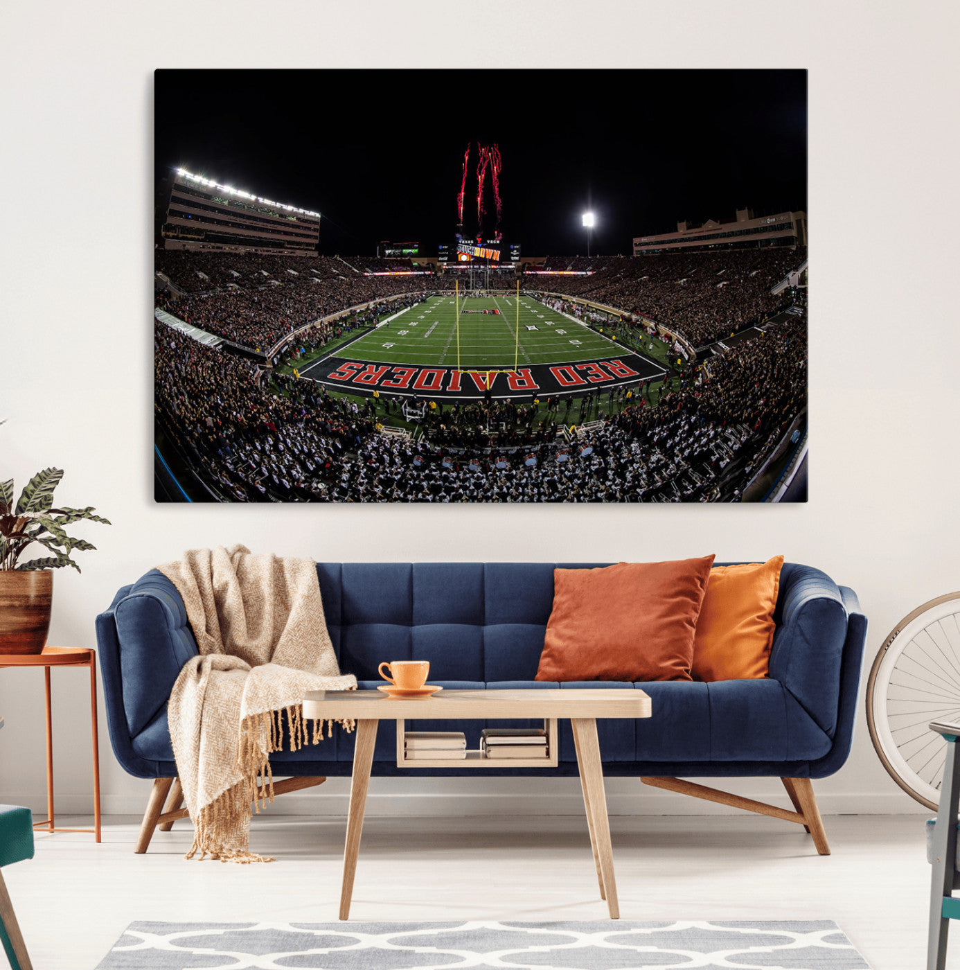 -Framed Texas Tech Red Raiders Stadium Canvas, Texas Tech Red Raiders Football Team Print - Lubbock