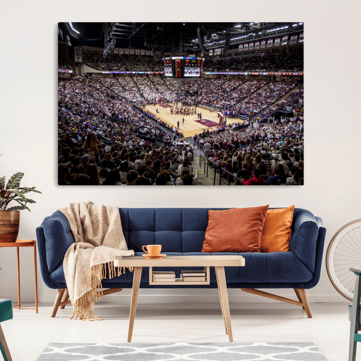 -University of Nebraska Cornhuskers Basketball Team Print - Lincoln Red Arena Wall Art Canvas Print