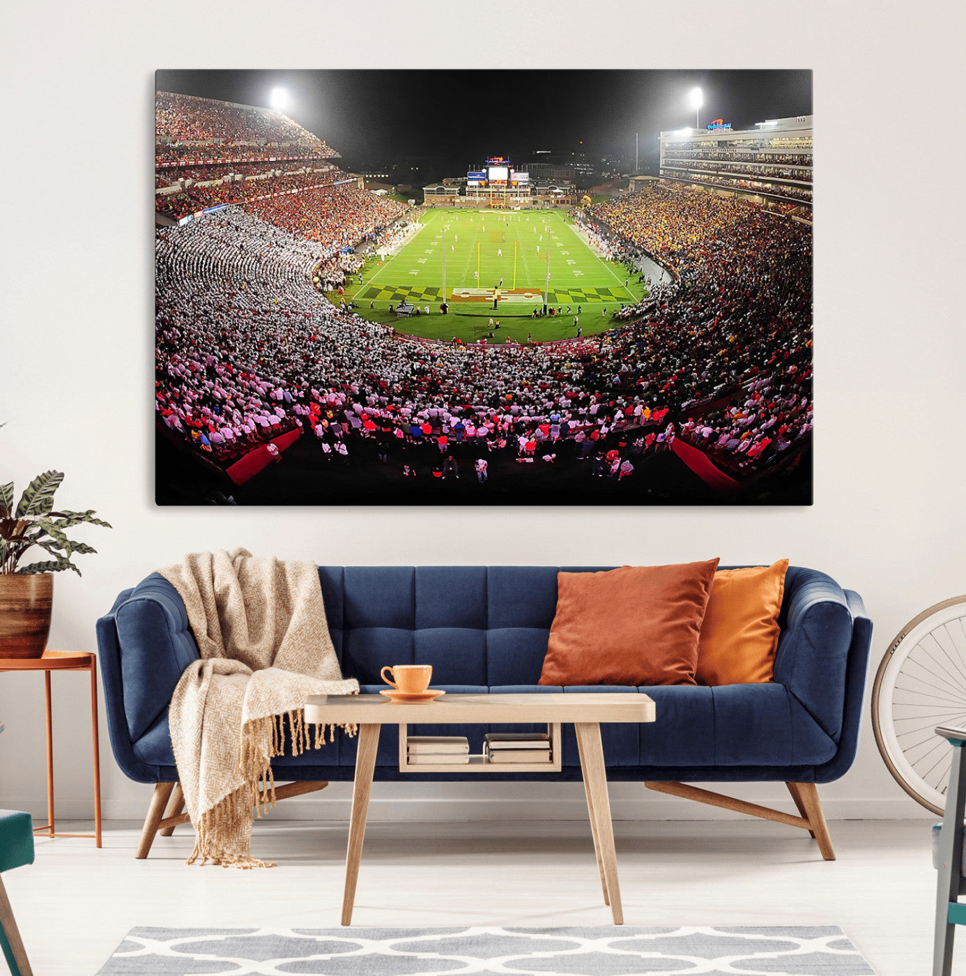 12091-MGV-CV-36X24-University of Maryland Terrapins Football Team Print - College Park SECU Stadium Wall Art Canvas
