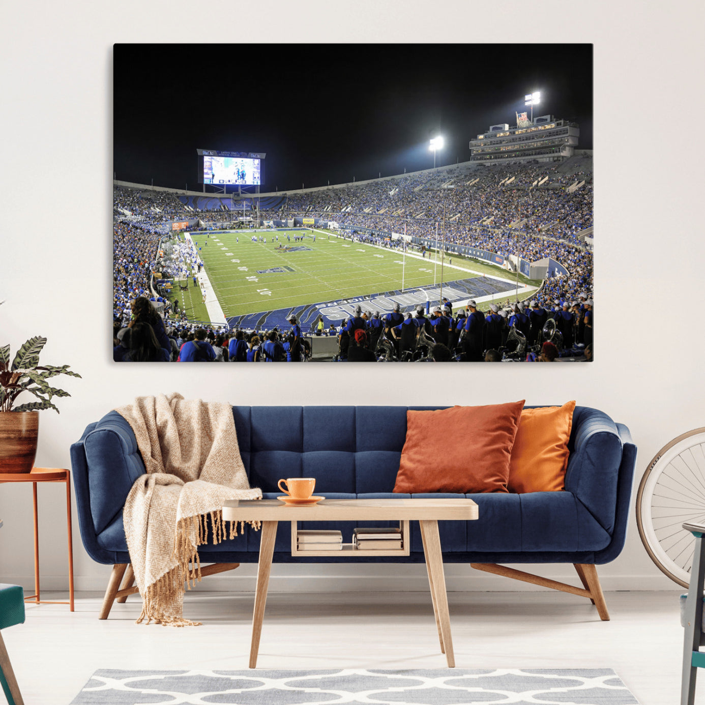 -University of Memphis Tigers Football Team Print - Memphis Simmons Bank Liberty Stadium Wall Art