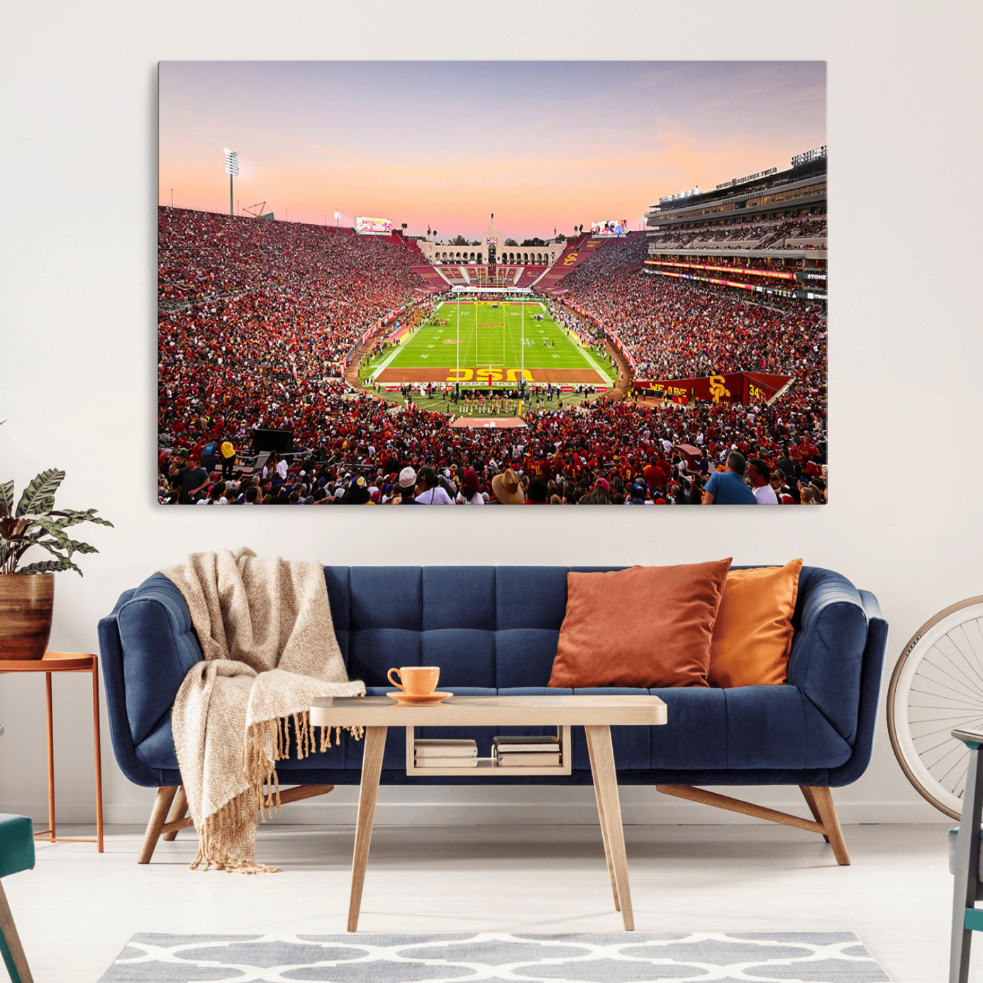 -The University of Southern California USC Trojans Football Team Print - Los Angeles Memorial