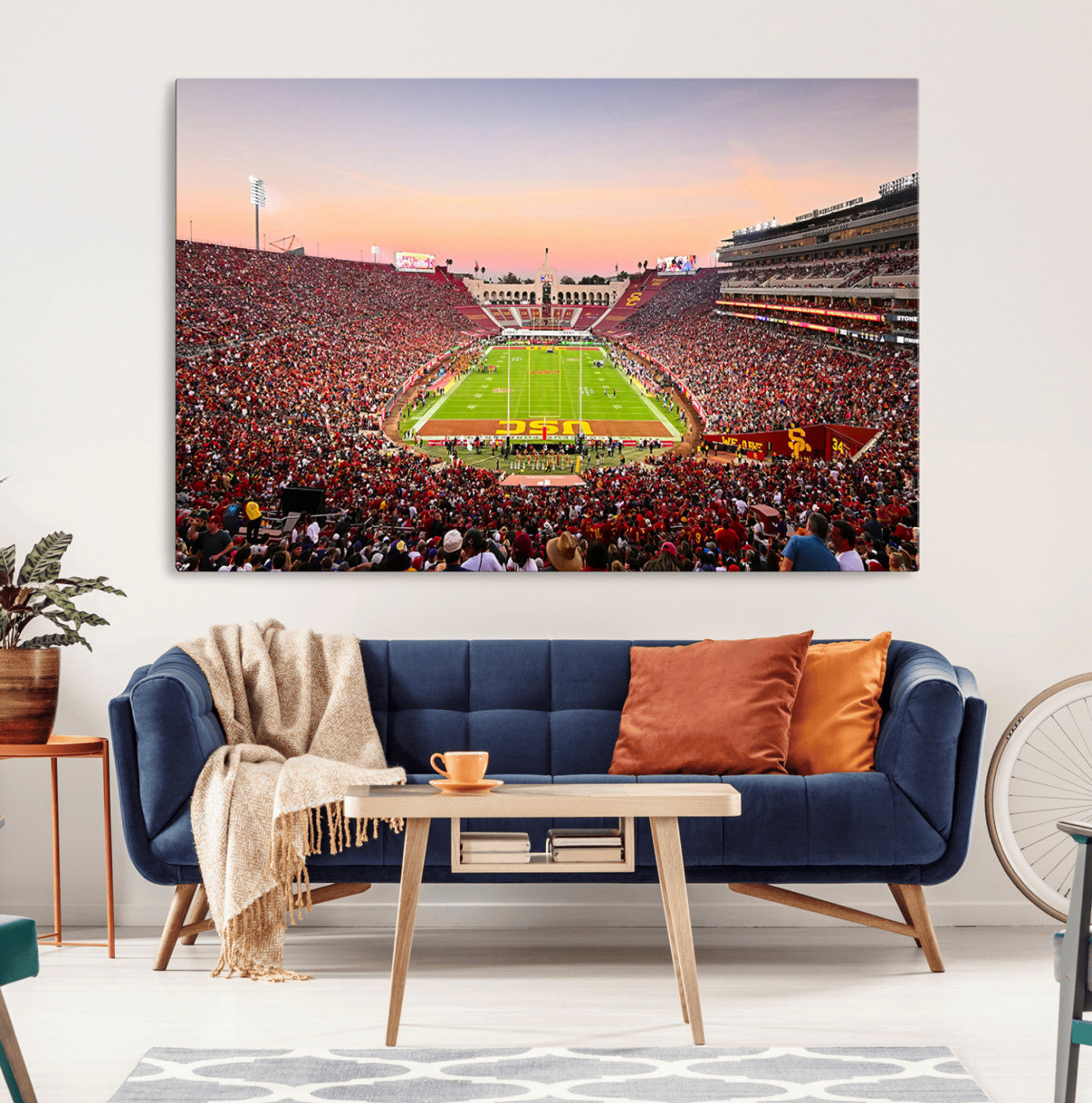 -The University of Southern California USC Trojans Football Team Print - Los Angeles Memorial