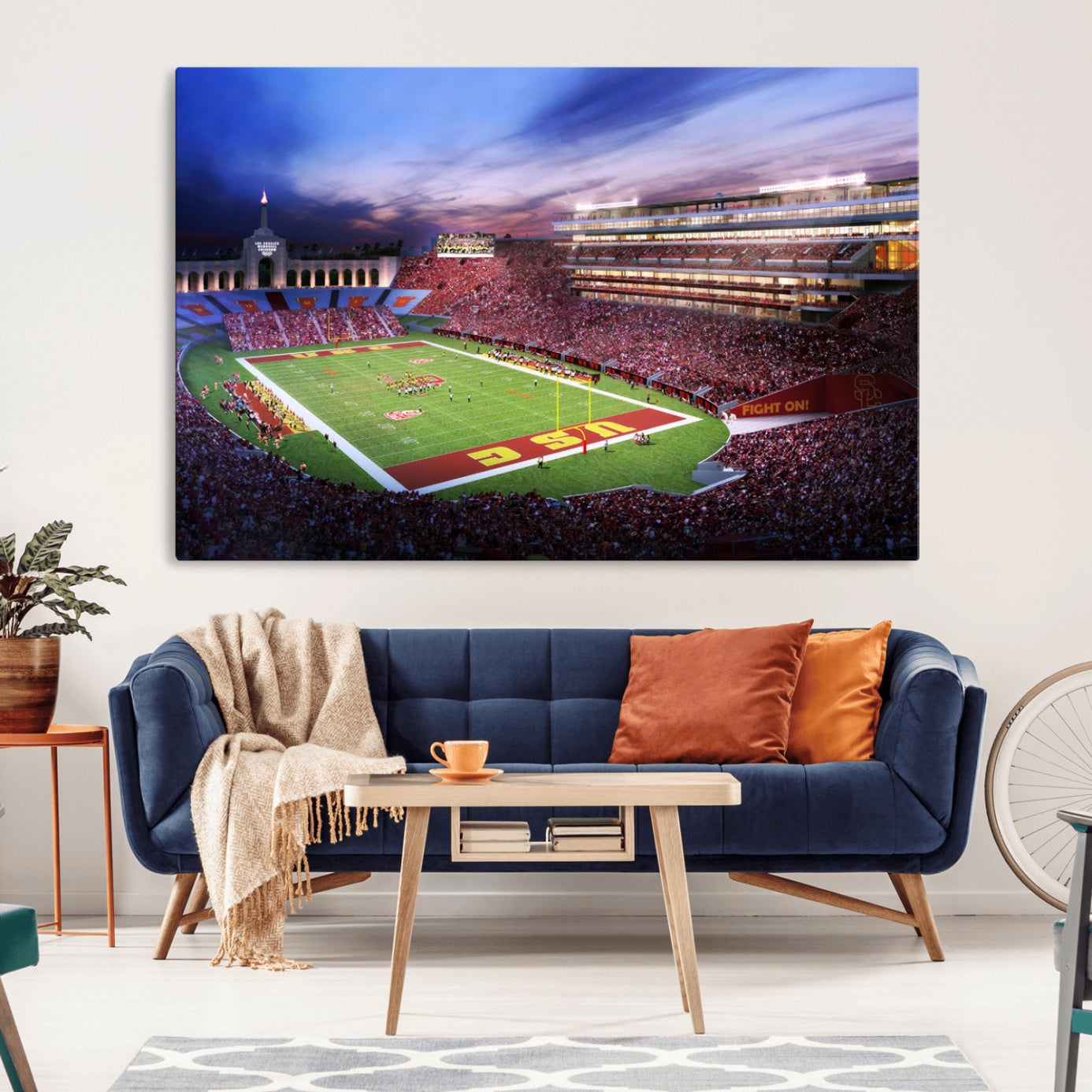 -The University of Southern California USC Trojans Football Team Print - Los Angeles Memorial