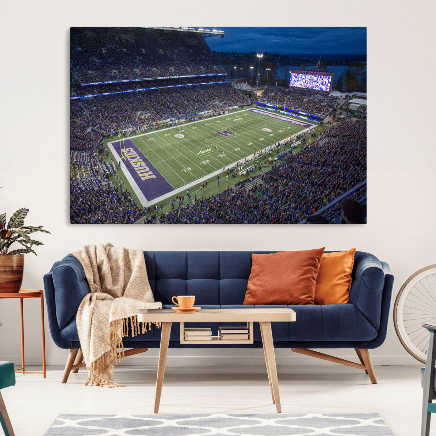84780-MGV-CV-36X24-The University of Washington Huskies Football Team Print - Seattle Husky Stadium Wall Art Canvas