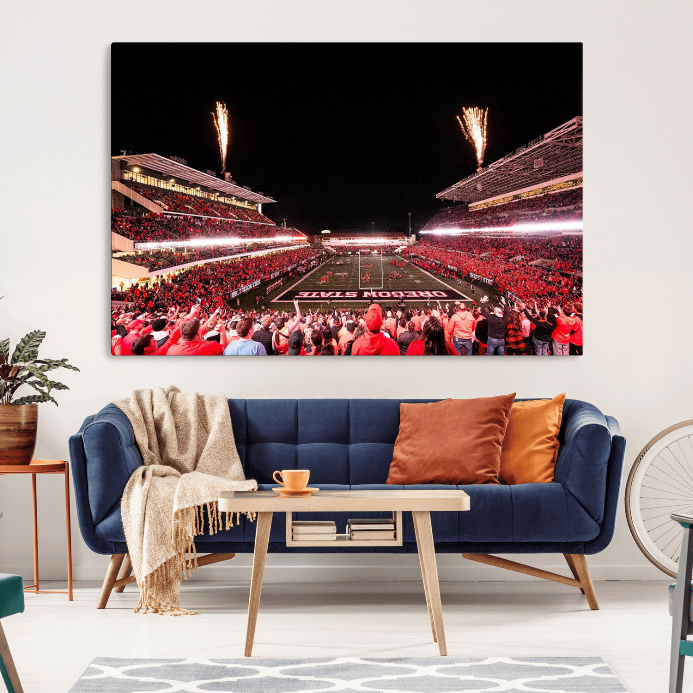 -Oregon State Beavers Football Team Print - Corvallis Reser Stadium Wall Art Canvas Print
