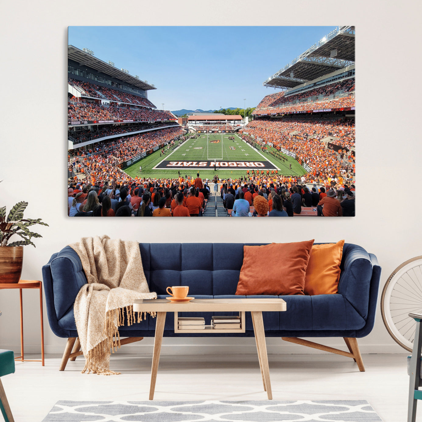 35211-MGV-CV-36X24-Oregon State Beavers Football Team Print - Corvallis Reser Stadium Wall Art Canvas Print