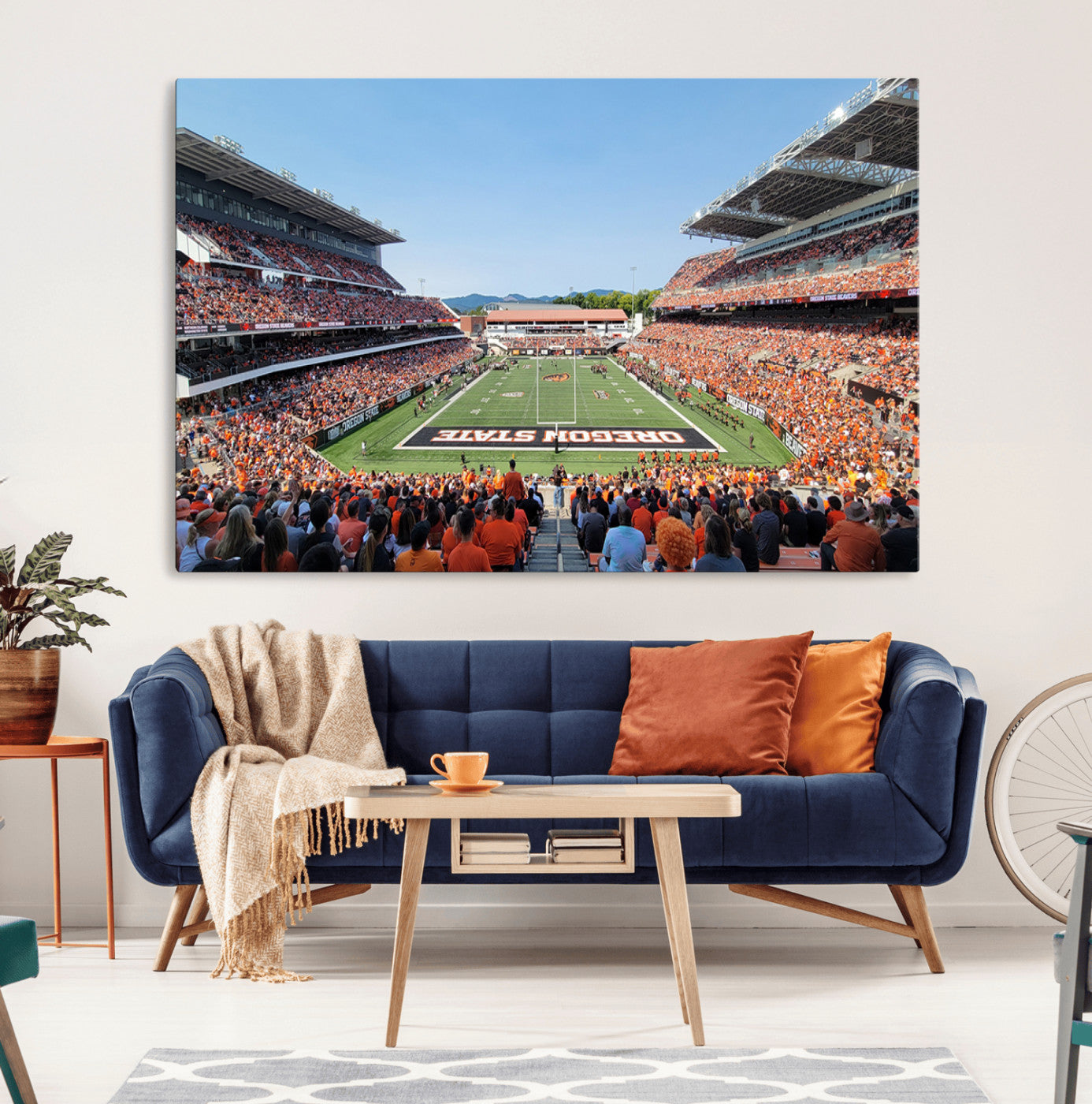 35211-MGV-CV-36X24-Oregon State Beavers Football Team Print - Corvallis Reser Stadium Wall Art Canvas Print