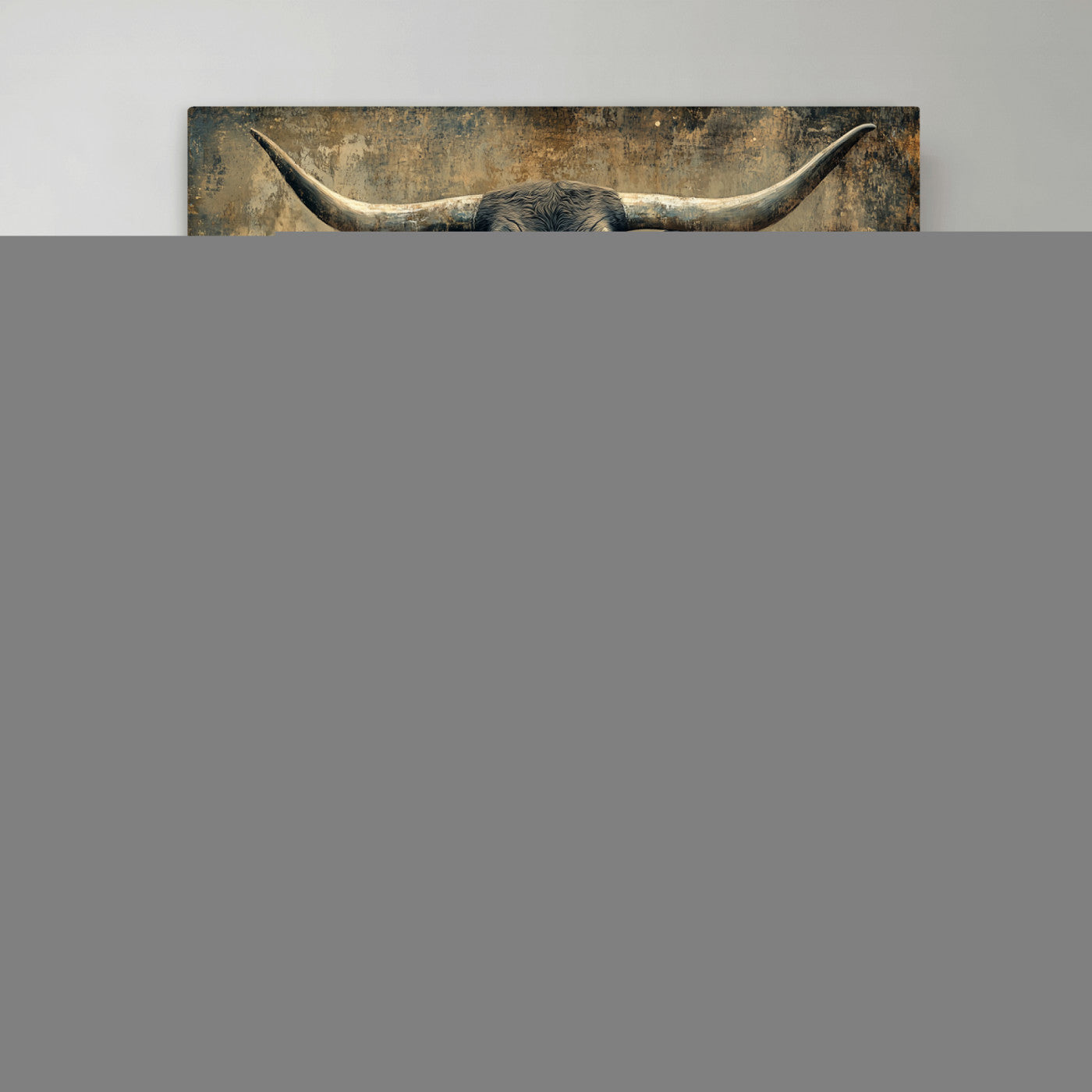 57385-MGV-CV-36X24 - Longhorn Bull Wall Art Canvas Print, Framed Rustic Cow Art Picture Print, Texas Longhorn Perfect Western Decor Artwork