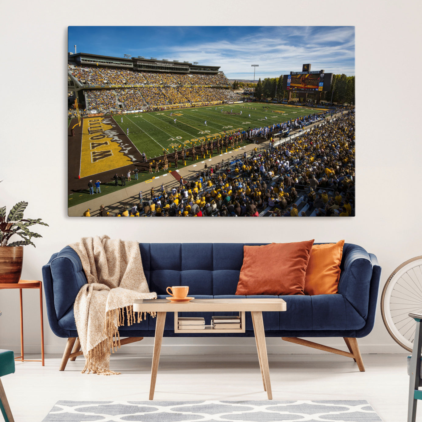 -University of Wyoming Cowboys Football Team Print - Laramie Jonah Field War Memorial Stadium Wall