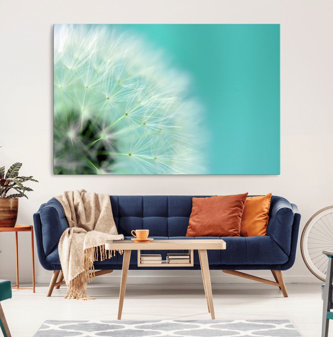 26056-MGV-CV-36X24-DANDELION Flower Wall Art Canvas Print, Canvas Dandelion Floral Wall Art