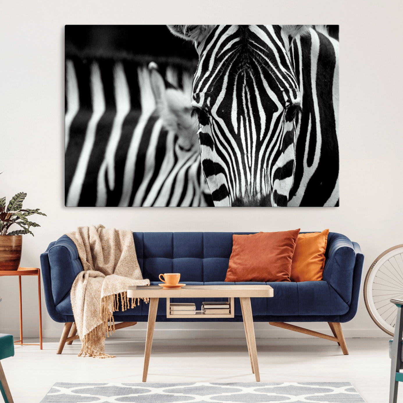 MGV-CV-36X24 - Large Wall Art Close Taken Zebra Canvas Print