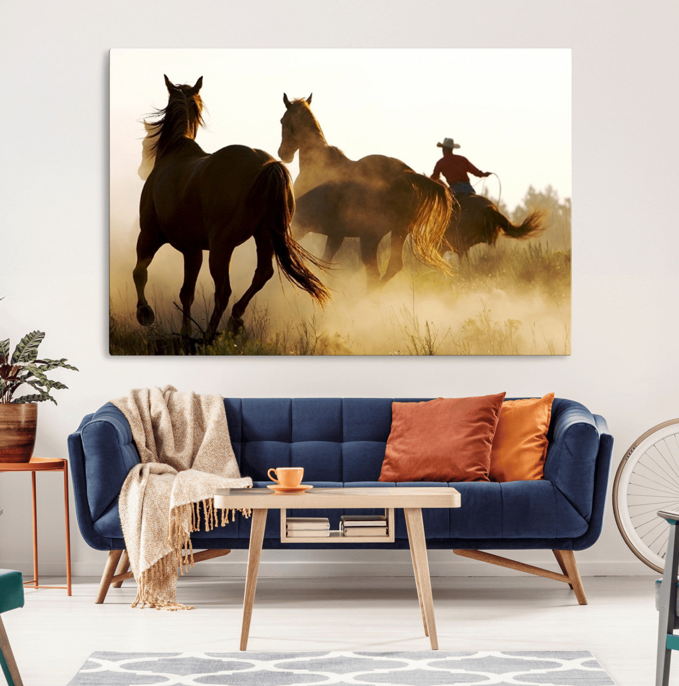 49068-MGV-CV-36X24-Horses and Cowboys Wall Art Canvas Print
