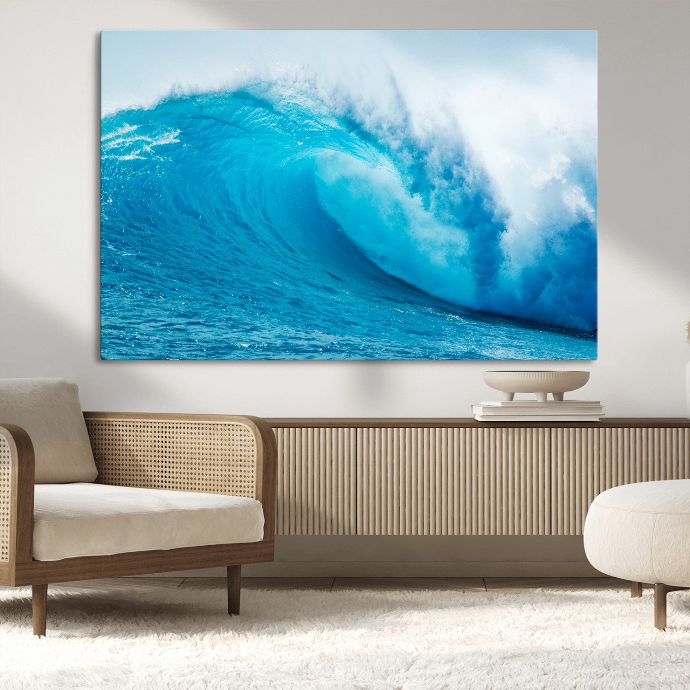 13117-MGV-CV-36X24-Big Ocean Surfing Wave Wall Art Canvas Print