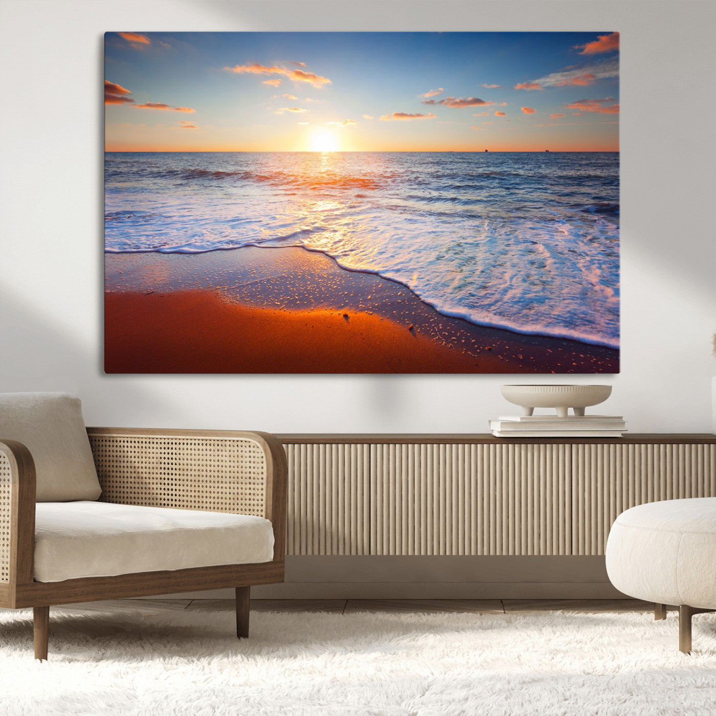 96736-MGV-CV-36X24-Ocean Beach Canvas Wall Art Beach Canvas, Coastal Sunset Tropical Island Beach Sunset Artwork Print