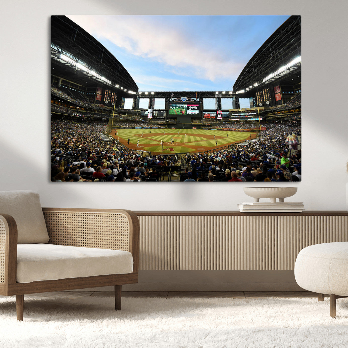 92672-MGV-CV-36X24-Arizona Diamondbacks Team Print - Phoenix Chase Field Stadium Wall Art Canvas Print