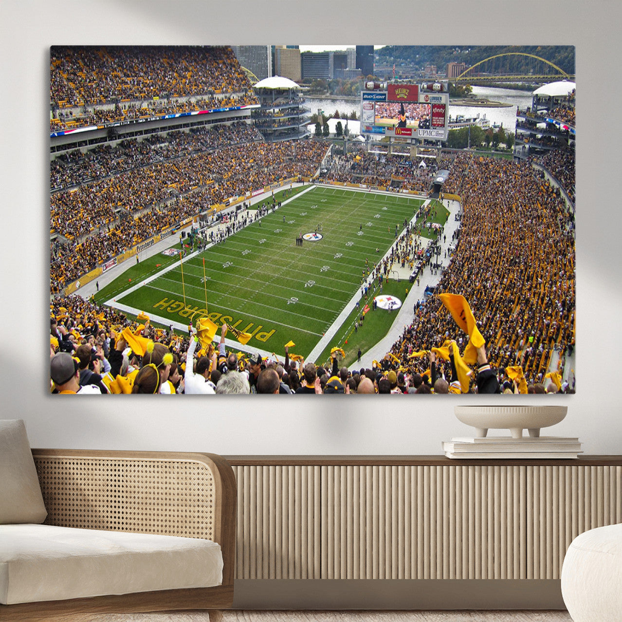 51419-MGV-CV-36X24 - Pittsburgh Steelers Print - Pittsburgh Heinz Field Stadium Wall Art Canvas Print