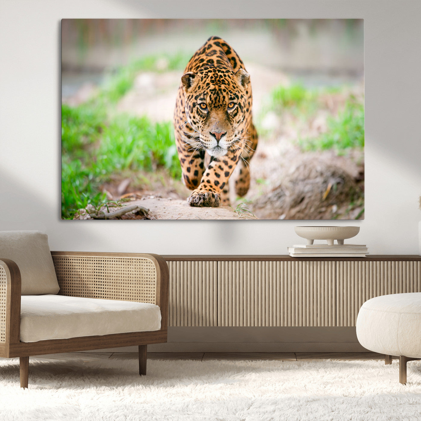 -Leopard on the Prowl - Stunning Large Framed Leopard Wall Art Canvas Wall Art for Living Room,