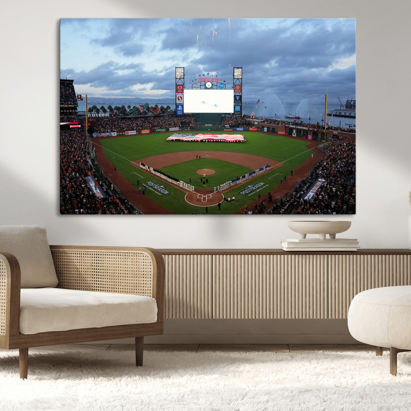 44631-MGV-CV-36X24-Oracle Park San Francisco Giants Wall Art | Oracle Park Stadium Canvas Print| Large Framed Baseball