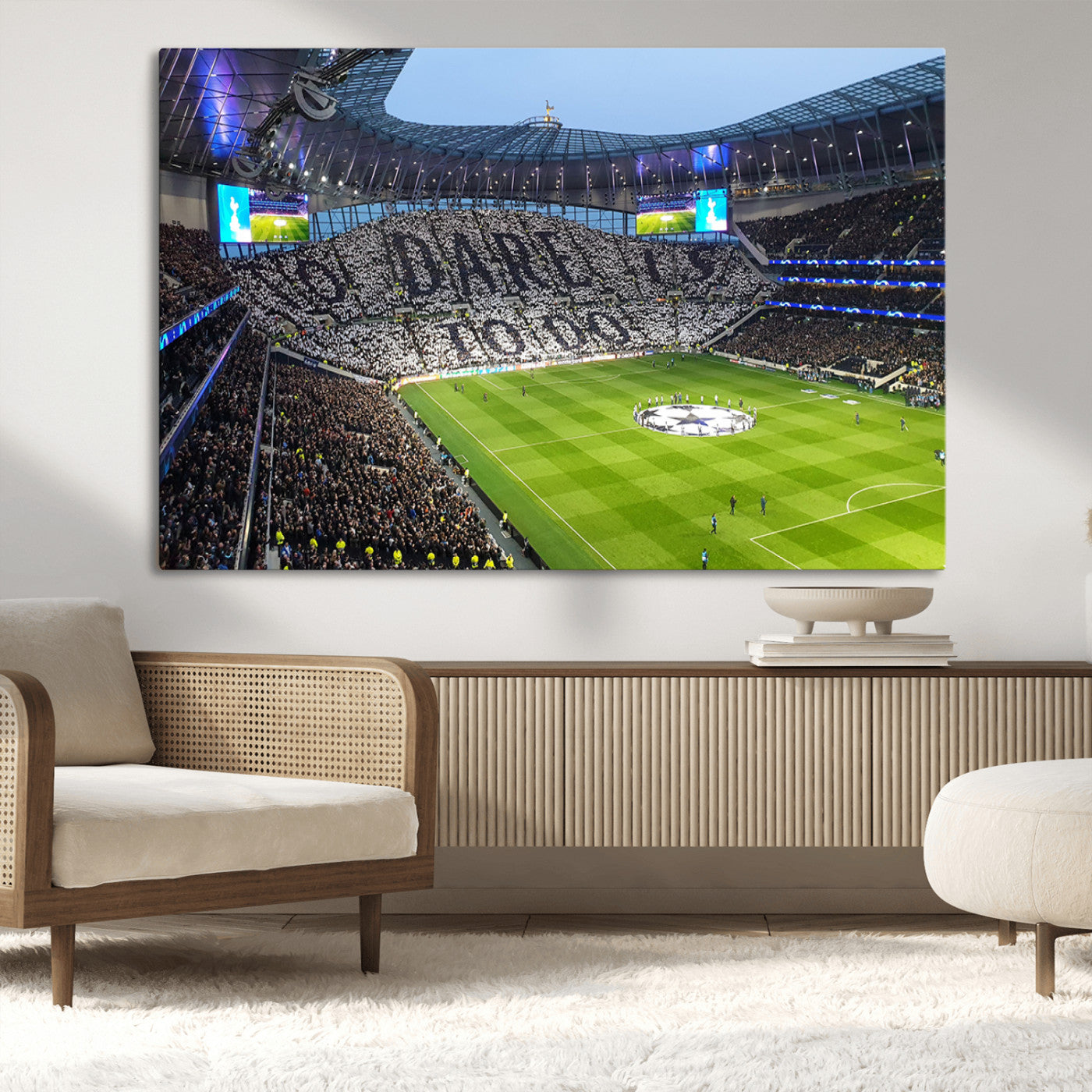 -Tottenham Hotspur Stadium Canvas Print, Match Day Triple Canvas Wall Art - Premier League Football