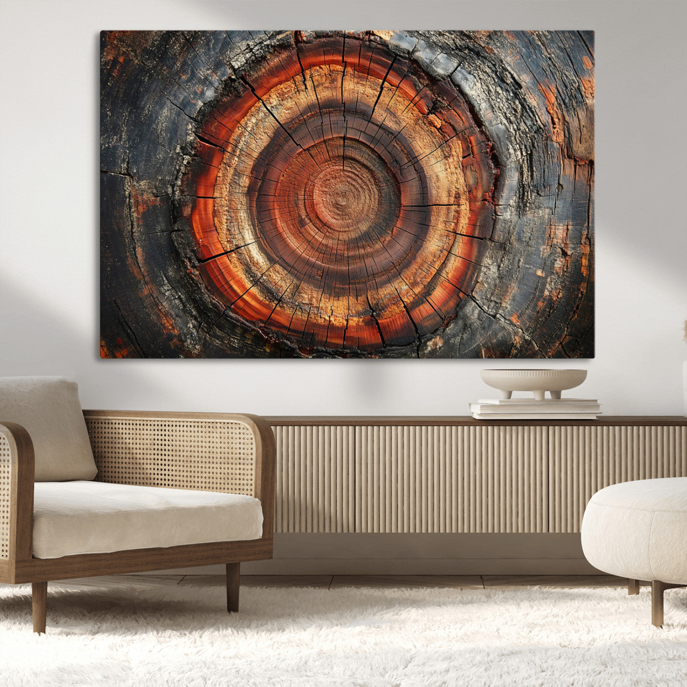 82212-MGV-CV-36X24-Wood Grain Canvas Wall Art - Framed Abstract Tree Ring Framed Wall Art, Wood Grain Canvas Wall