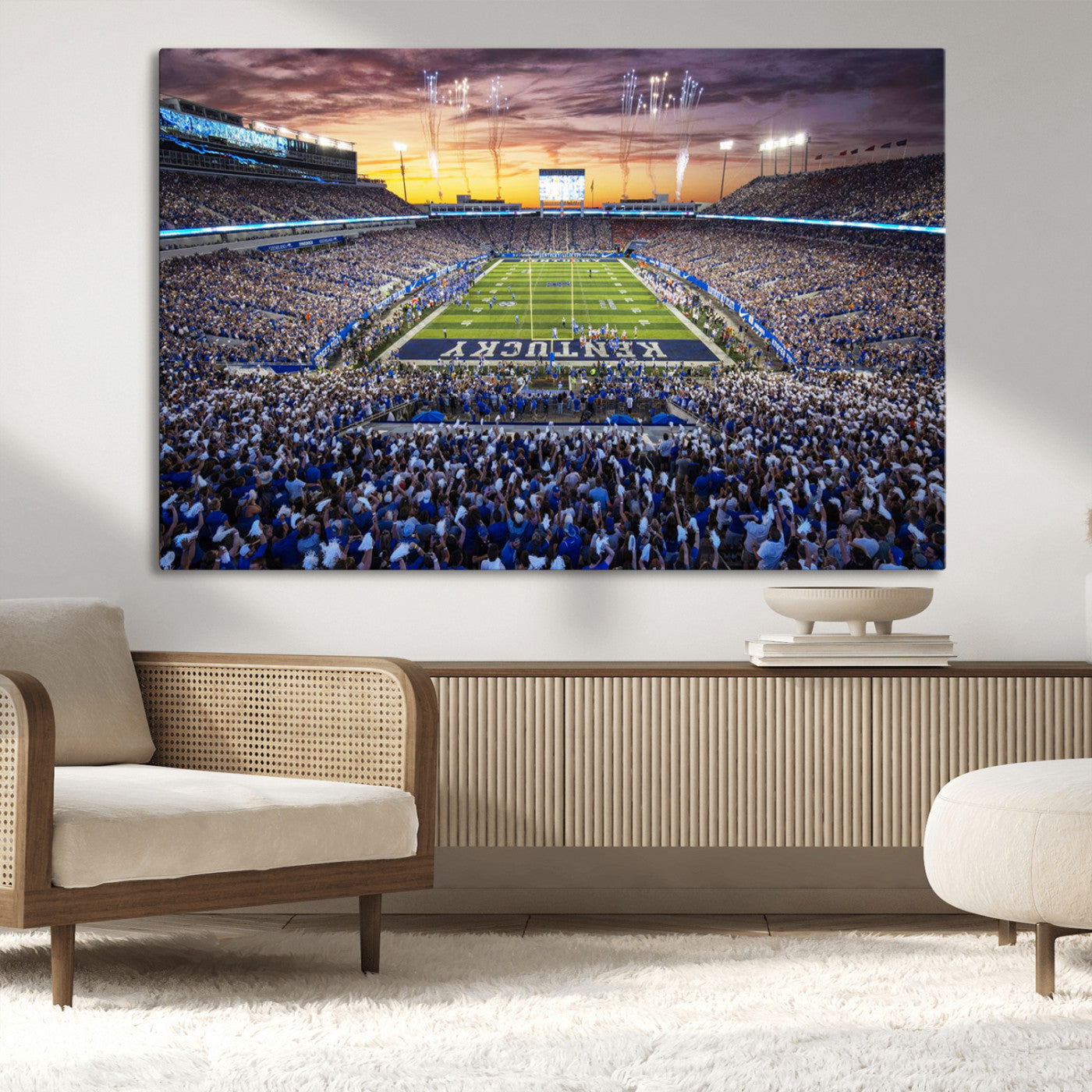 78524-MGV-CV-36X24-Kroger Field Wall Art Print - Kentucky Stadium Wall Art Print - Sunset Football Stadium Wall Decor -