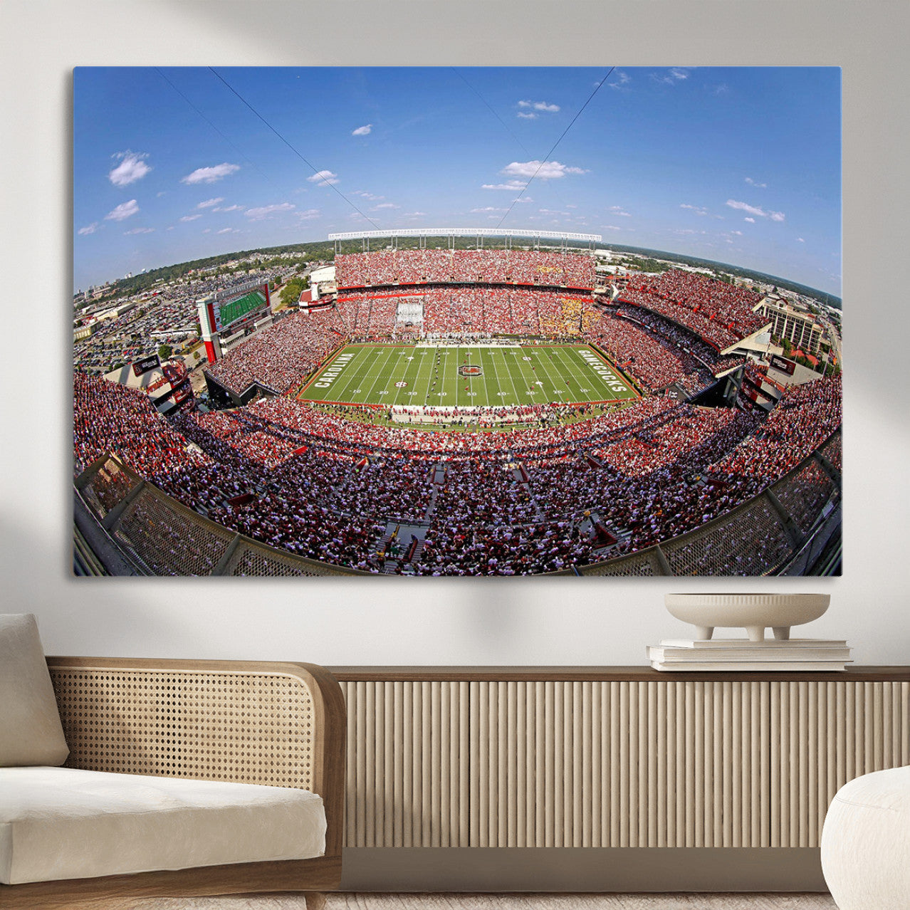 29492070-MGV-CV-36X24 - William Brice Stadium Wall Art Canvas Print – Stadium Crowd Sports Field Outdoor Event Football Game Artwork for Home Office