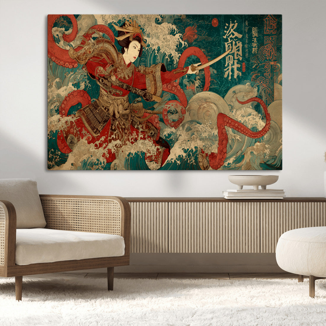 Tsukioka Yoshitoshi Samurai Wall Art | Japanese Katana Warrior Canvas Print