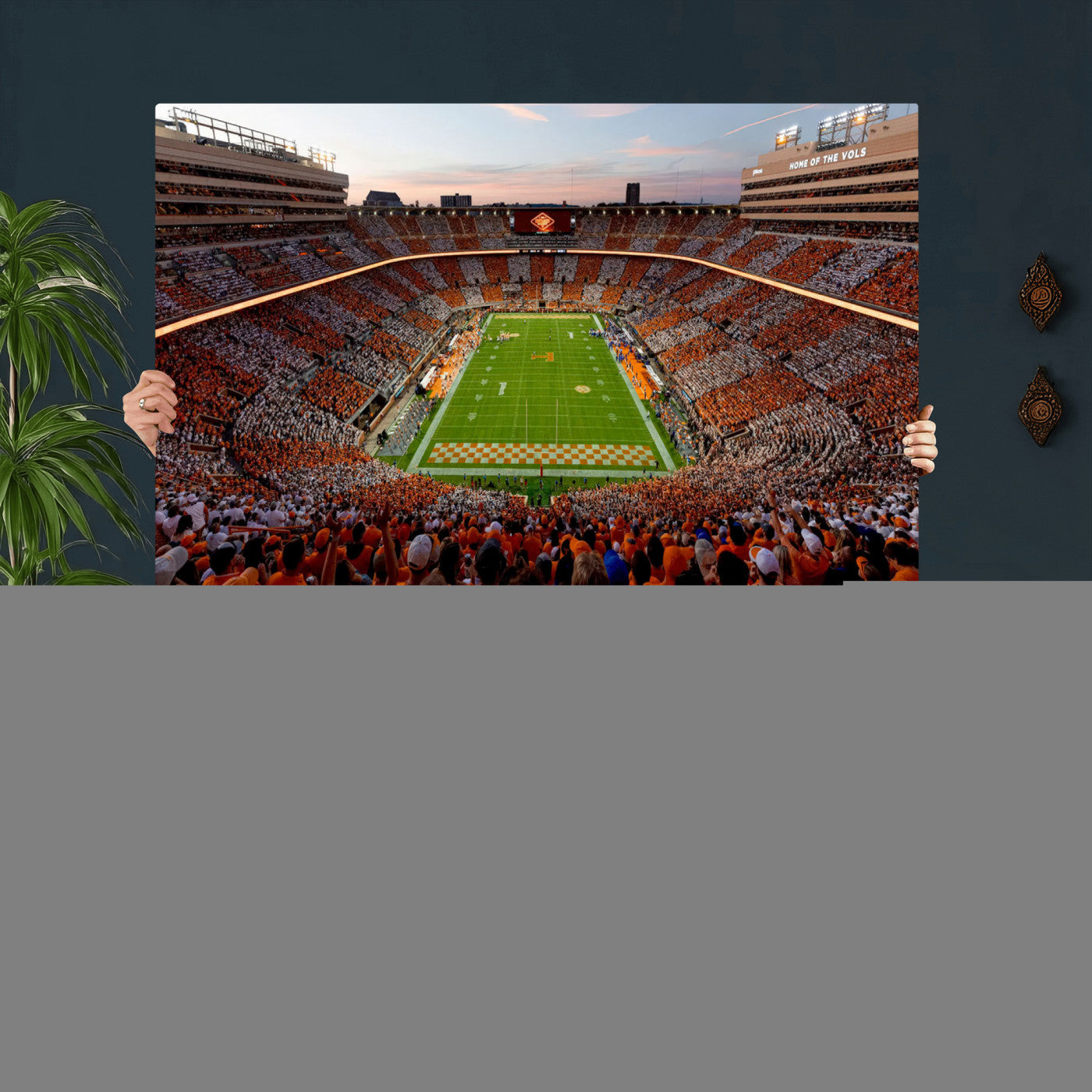 37160229-MGV-CV-36X24 - Tennessee Neyland Stadium Wall Art, Sports Arena Canvas Print, Panoramic Stadium Canvas Artwork for Home, Office