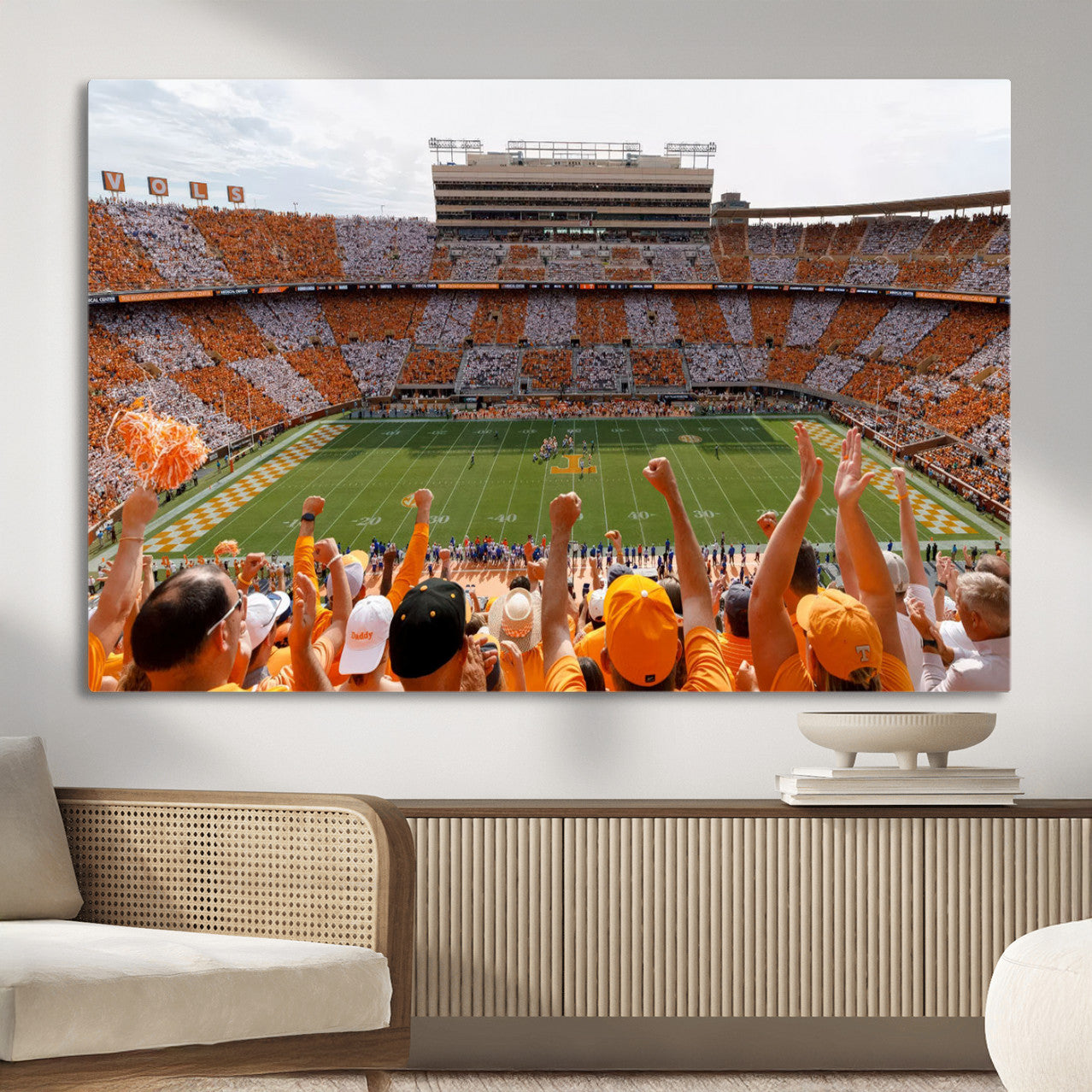 76011417-MGV-CV-36X24 - Tennessee Neyland Stadium Wall Art, Sports Arena Canvas Print, Panoramic Stadium Artwork for Home, Office