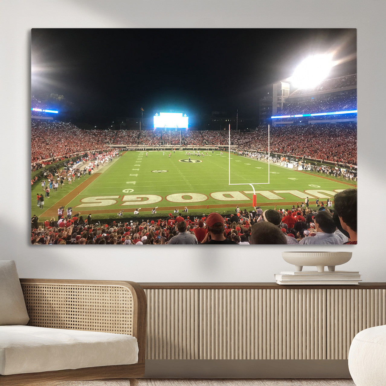 16230786-MGV-CV-36X24 - Dooley Stadium Wall Art, Sports Arena Panoramic Canvas Print, Modern Stadium Landscape Artwork for Home, Office
