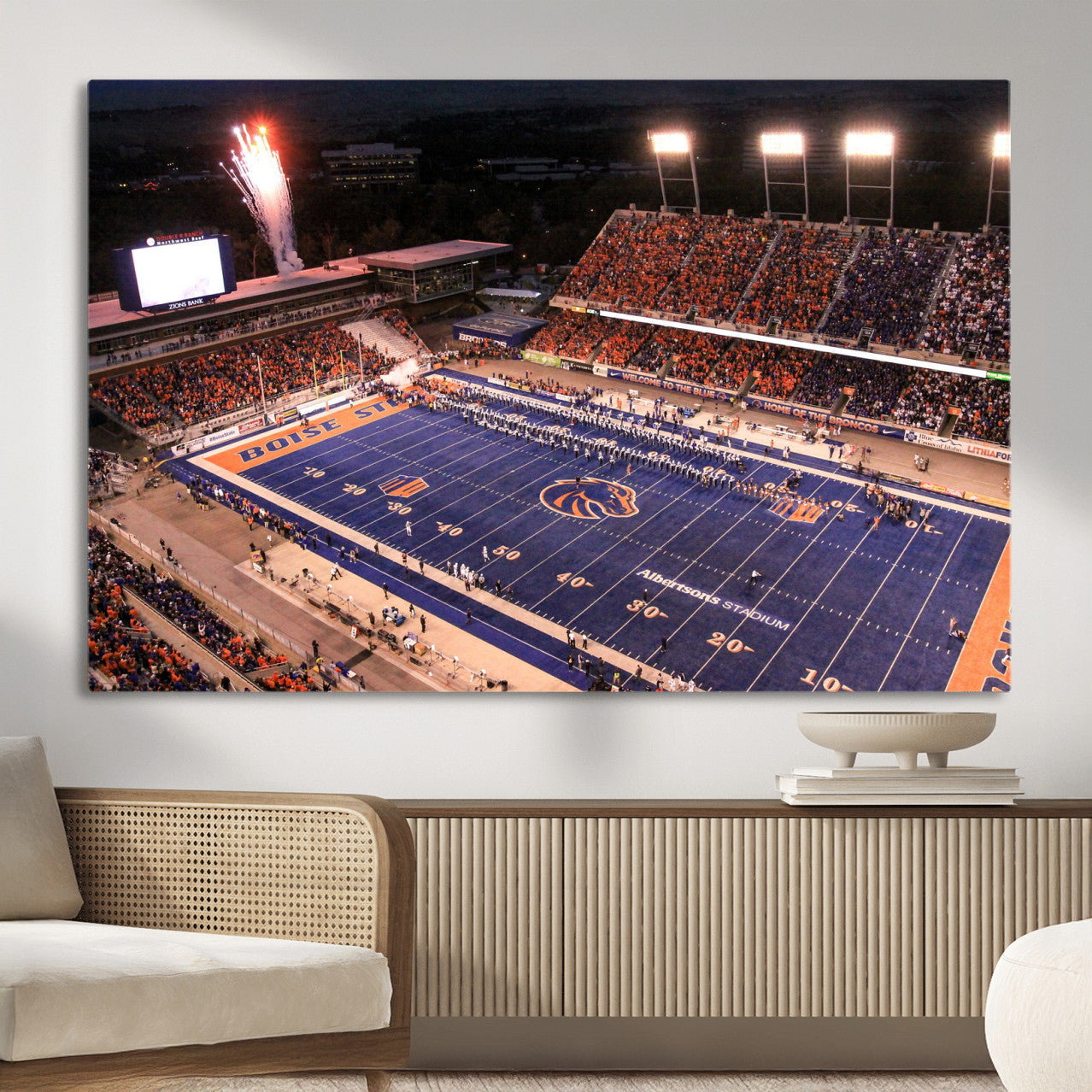 BS1001S-MGV-CV-36X24 - Boise State Broncos Albertsons Stadium Wall Art Canvas Print