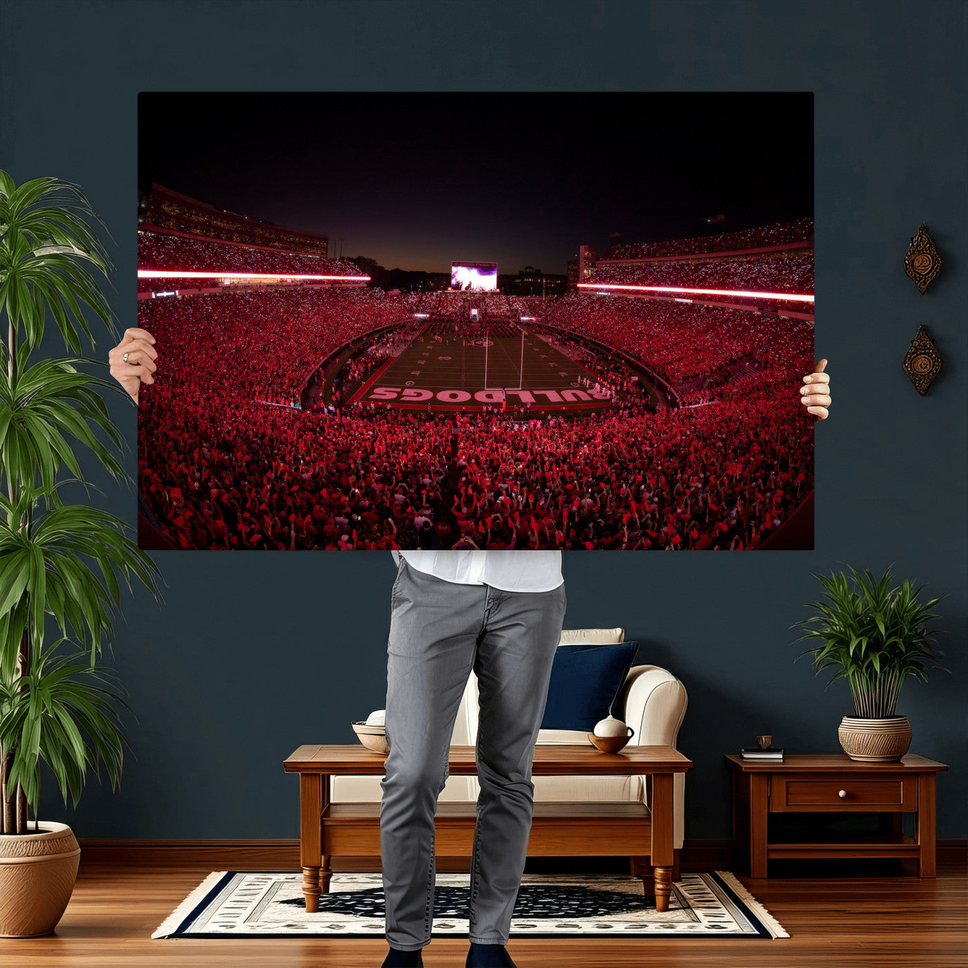 76277124-MGV-CV-36X24 - Sanford Stadium Wall Art Canvas Print – Georgia Bulldogs Football Artwork Print for Home, Office, and Sports Room Decor
