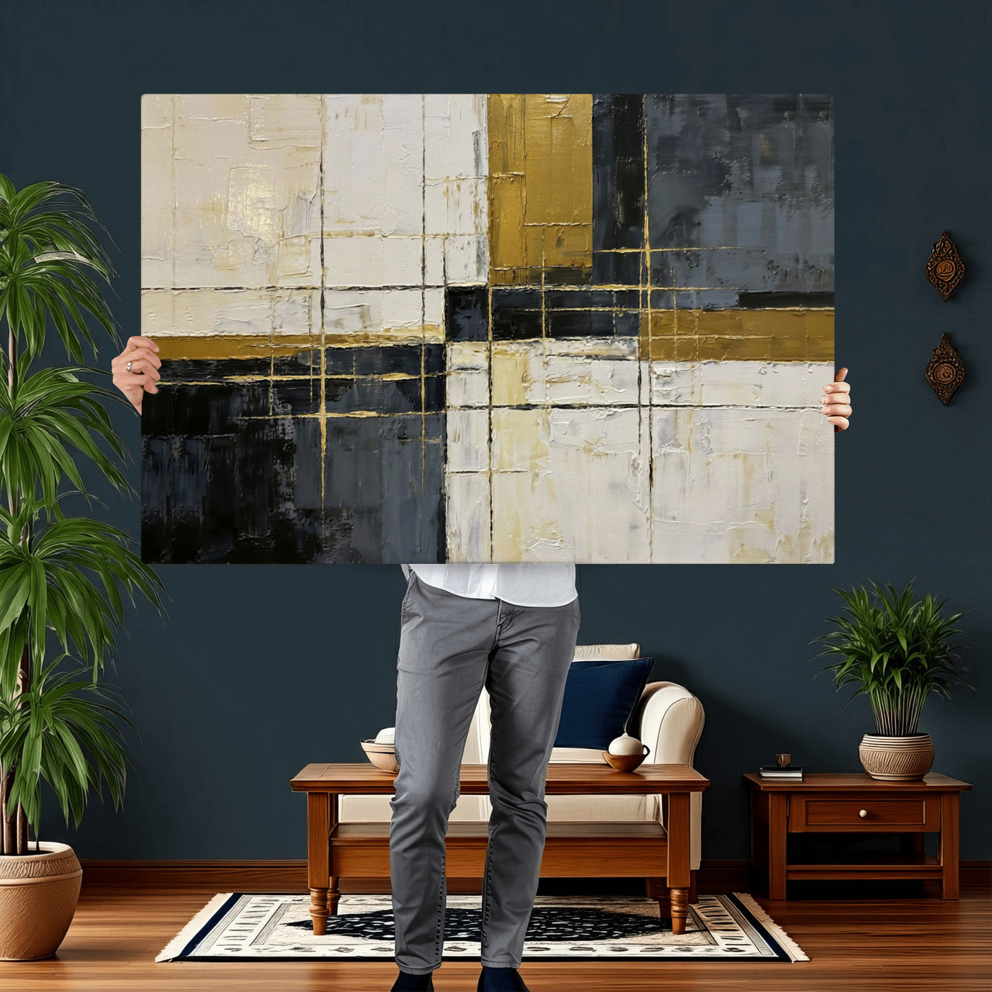 86412570-MGV-CV-36X24 - Geometric Abstract Wall Art Canvas Print