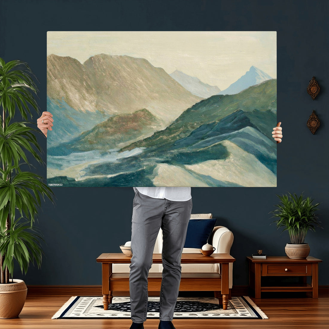 Abstract Mountain Landscape Wall Art Canvas Print | Painterly Style