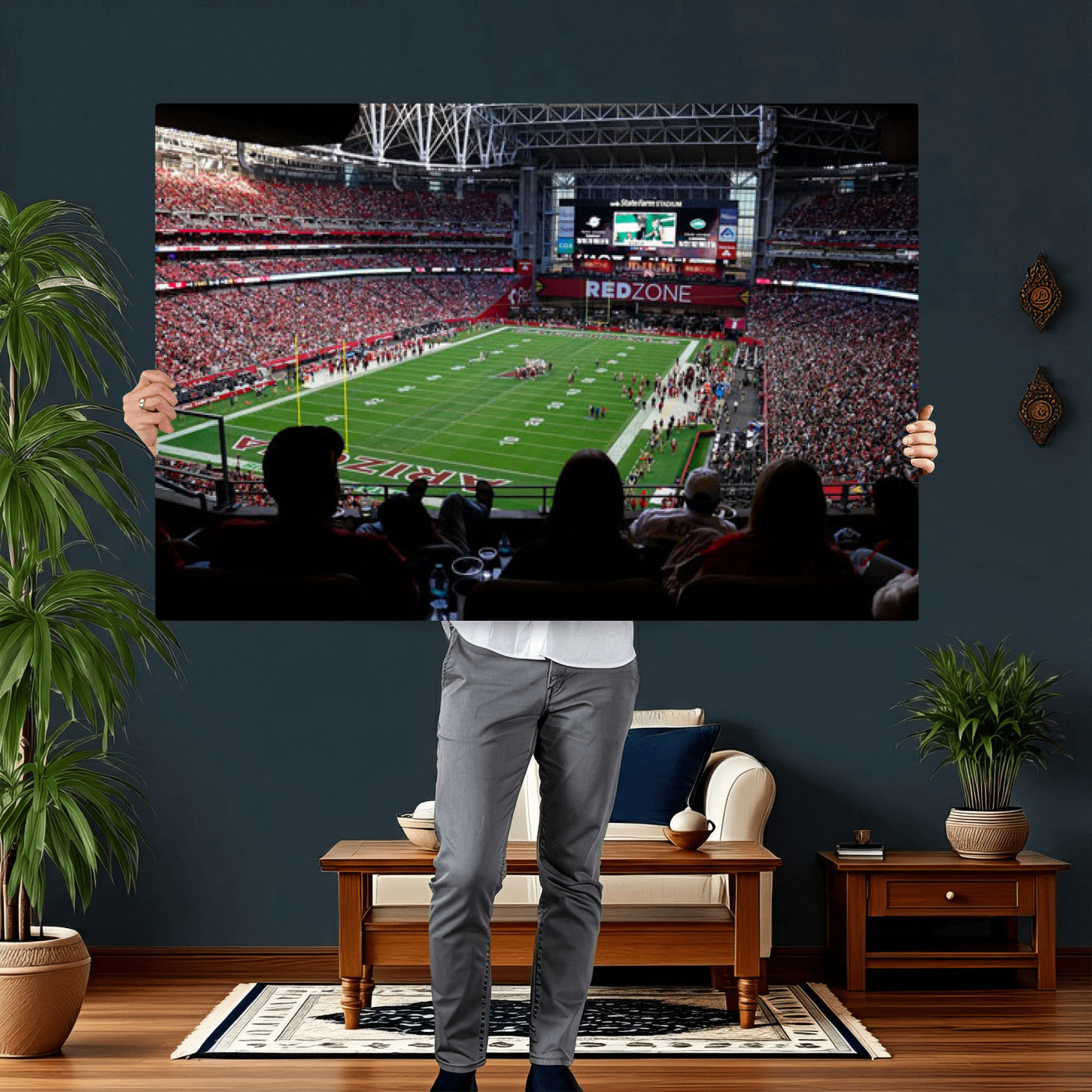 84196298-MGV-CV-36X24 - State Farm Stadium Canvas Wall Art, Arizona Cardinals Football Stadium Print, Glendale NFL Arena Photography Artwork