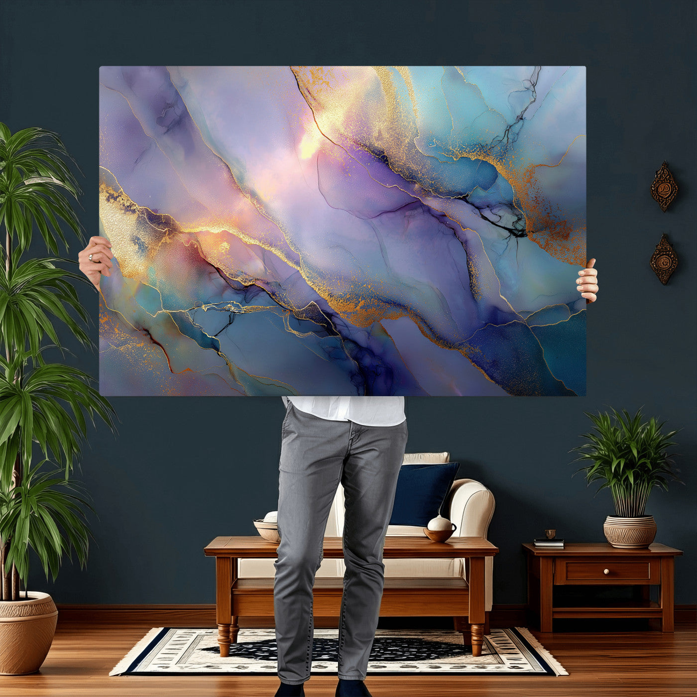 50939878-MGV-CV-36X24 - Colorful Abstract Canvas Wall Art Print, Vibrant Popup Color Art Print