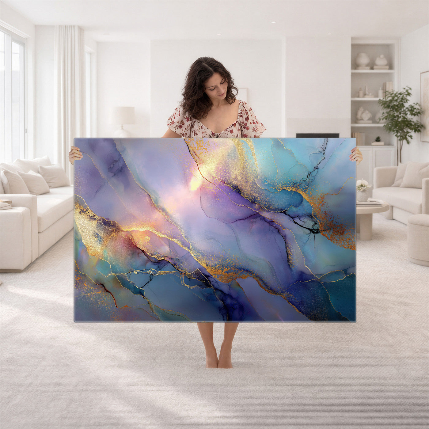 50939878-MGV-CV-36X24 - Colorful Abstract Canvas Wall Art Print, Vibrant Popup Color Art Print